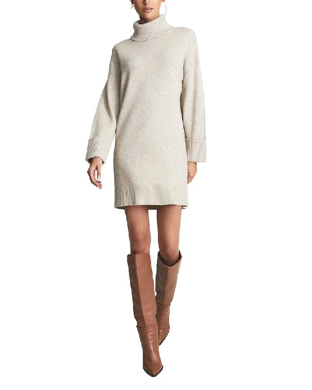 Sports High Waist Style Reiss Lucie Knitted Roll Neck Wool-Blend Dress