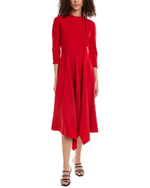 Sports litigation style Teri Jon by Rickie Freeman Handkerchief Midi Dress