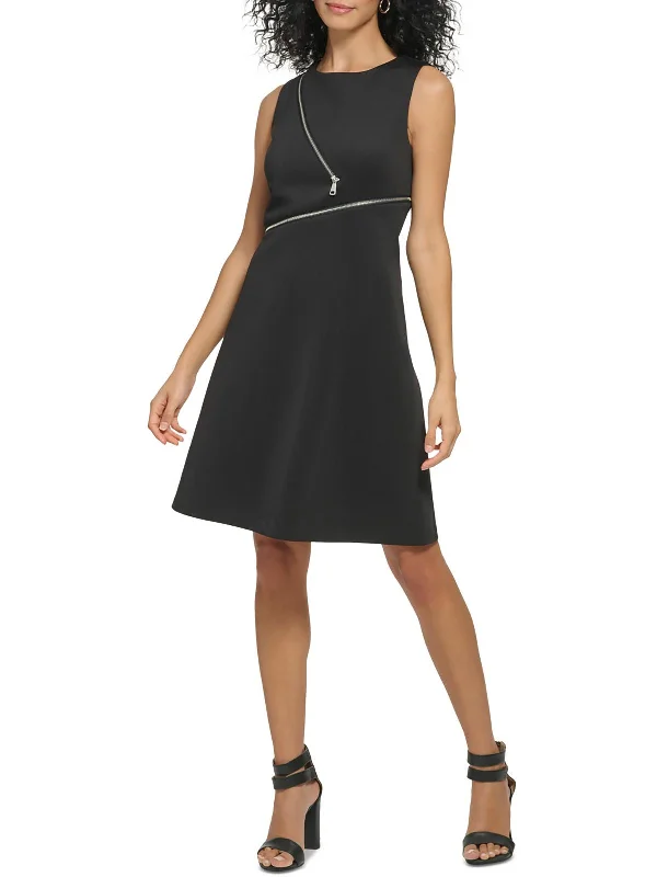 Street Show-off Style Womens Crew Neck Short Shift Dress