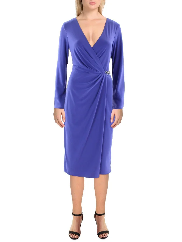 Avant-garde trend Womens Faux Wrap Short Wrap Dress