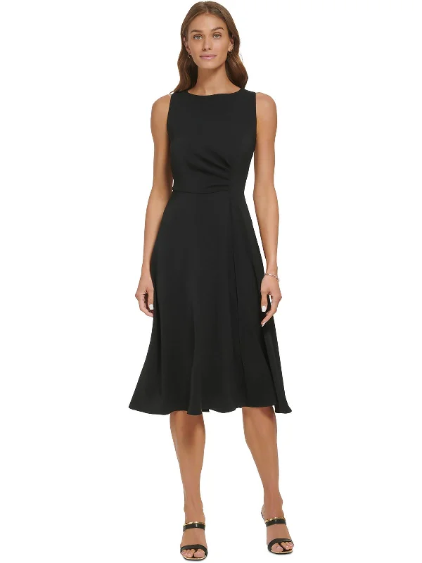 Trendy Items Womens Pleated Midi Sheath Dress