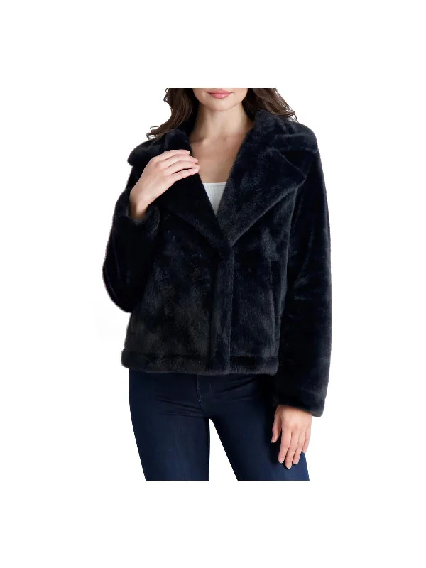 Womens Lined Faux Fur Teddy Coat