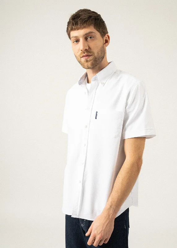 Amboise short sleeve shirt - regular fit, in cotton oxford (BLANC)