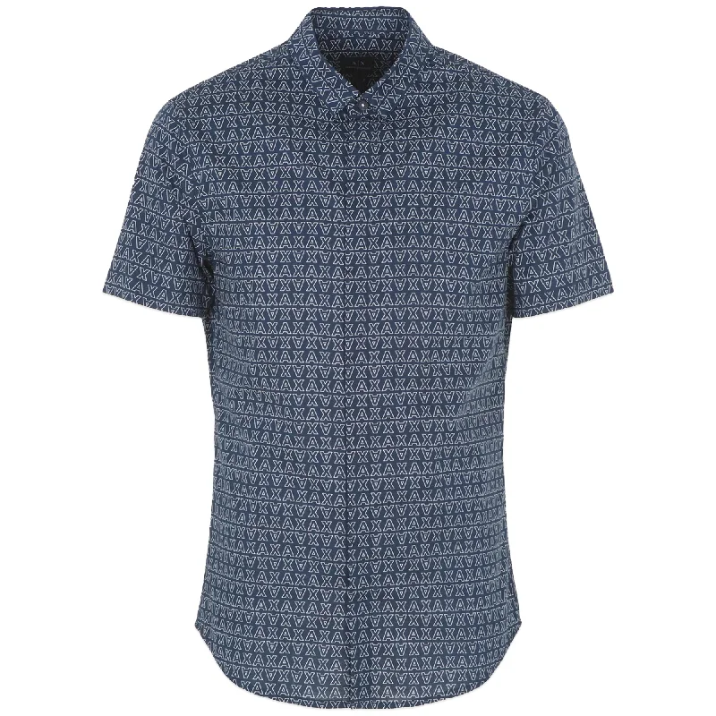 Armani Exchange 6RZC04 AX Print SS Shirt - Navy