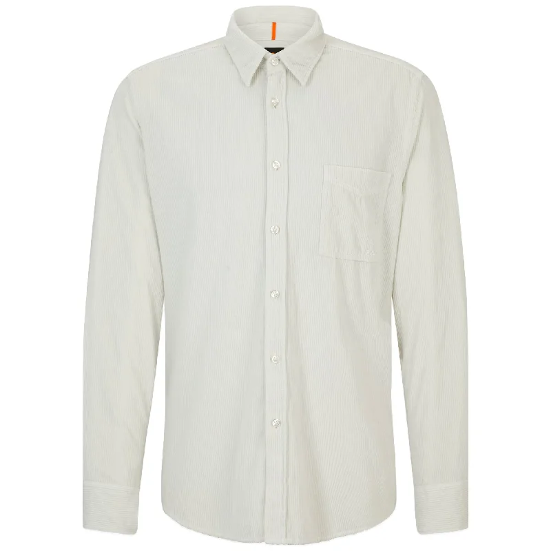 Boss Relegant 6 Corduroy Shirt - Light Pale Grey