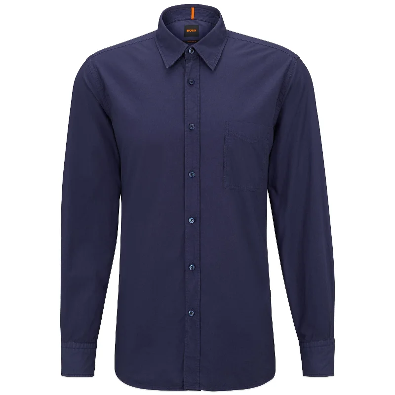 Boss Relegant 6 Poplin LS Shirt - Navy