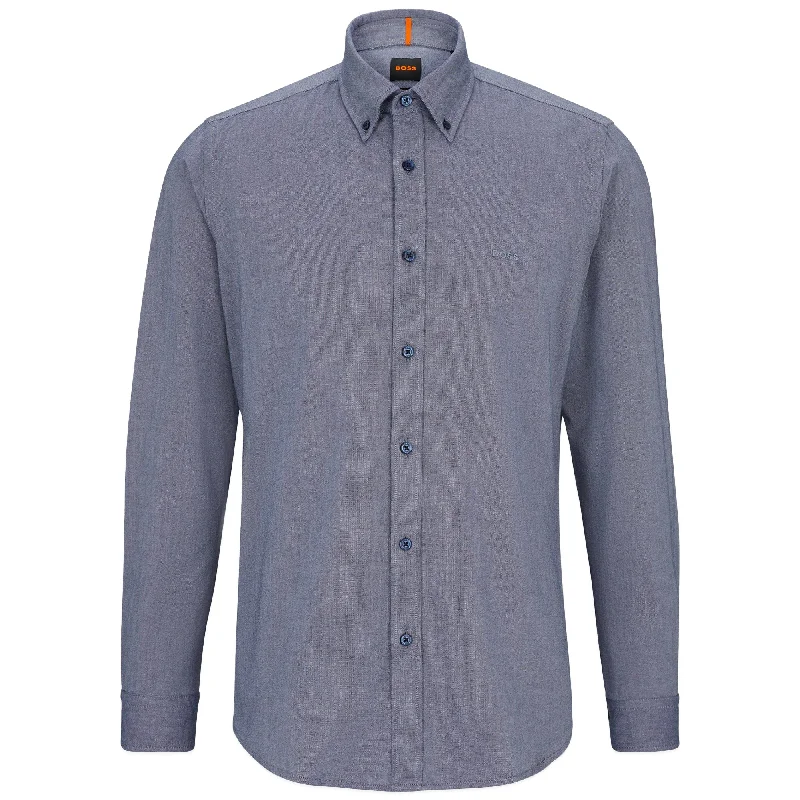 Boss Rickert Oxford Regular Fit LS Shirt - Navy