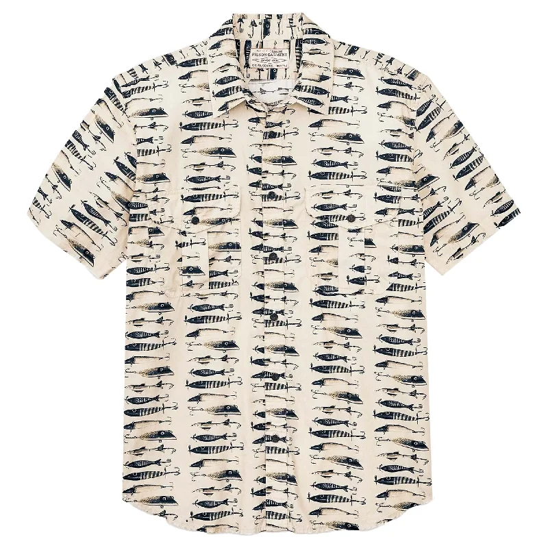 Filson Short Sleeve Washed Feather Cloth Shirt - Lures Natural