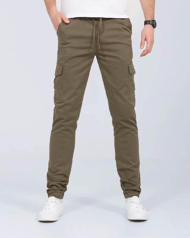 2t Dean Slim Fit Tall Stretch Cargo Trousers (khaki)