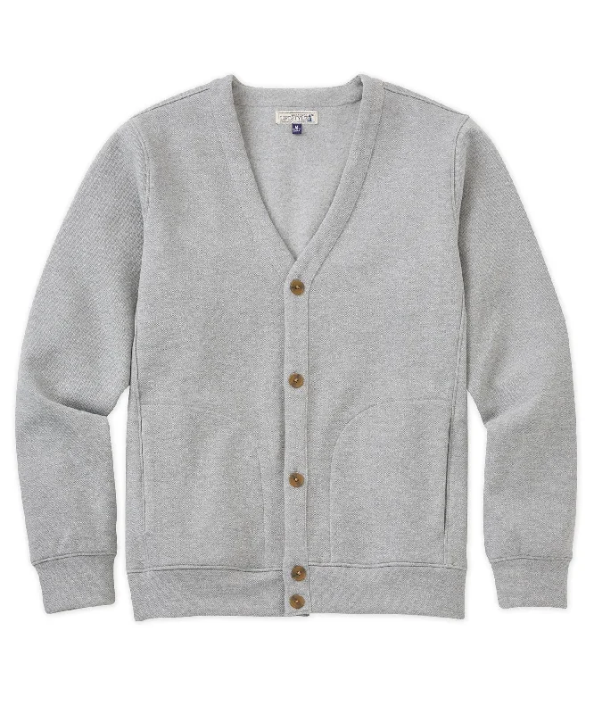 Westport Lifestyle Fleece-Lined Pique Cardigan