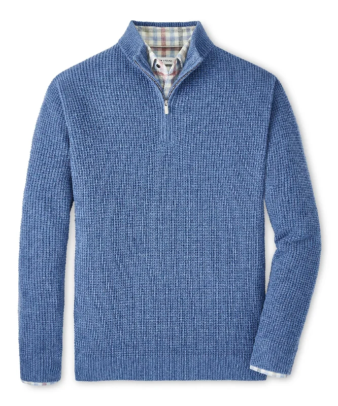 Peter Millar Crescent Waffle Quarter Zip Pullover Sweater