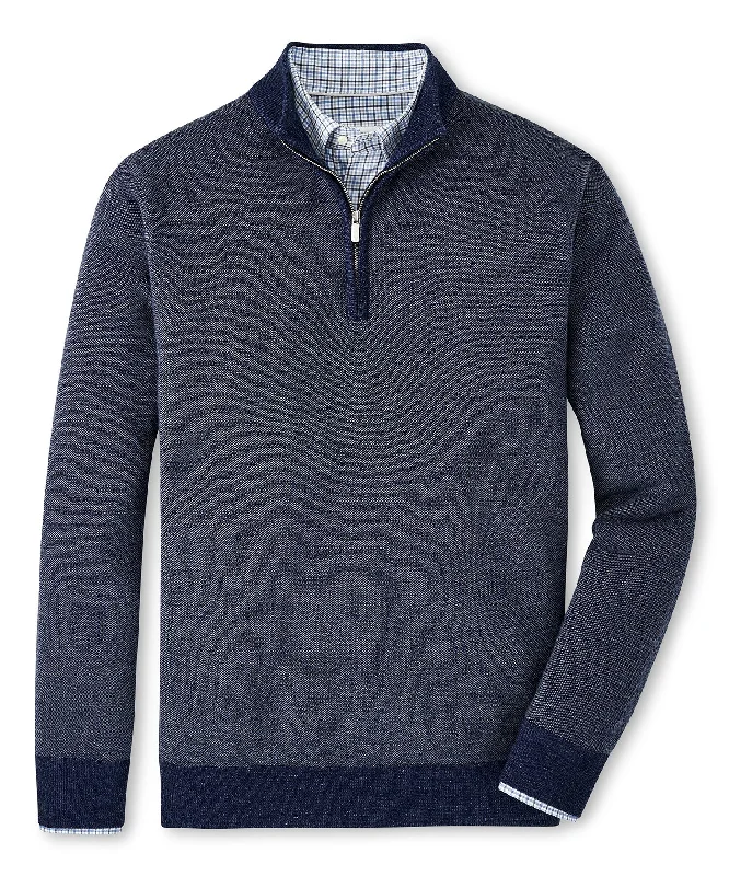 Peter Millar Birdseye Quarter Zip Pullover Sweater