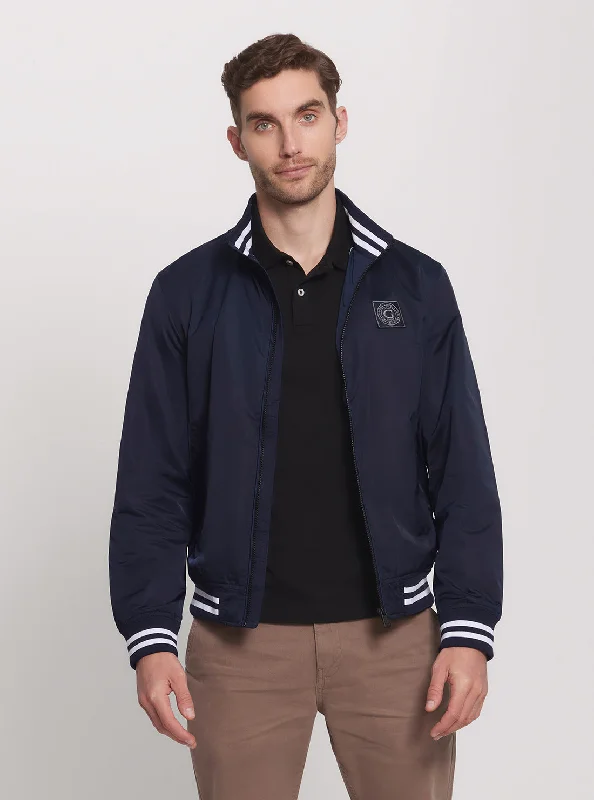 Eco Navy Casual Bomber Jacket