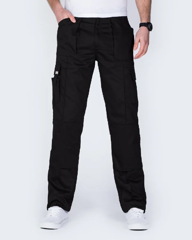 Ed Baxter Multi Pocket Tall Workwear Trousers (black)