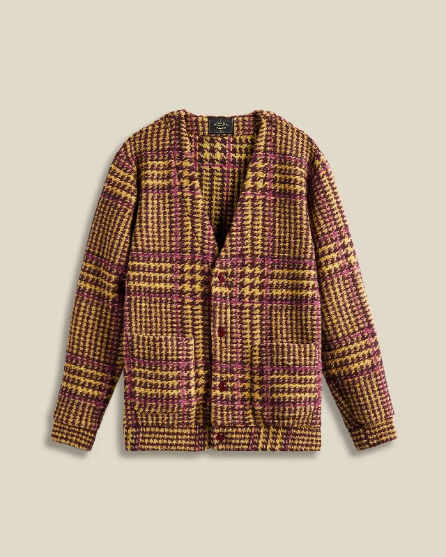 Gales Cardigan - Bordeaux/Mustard