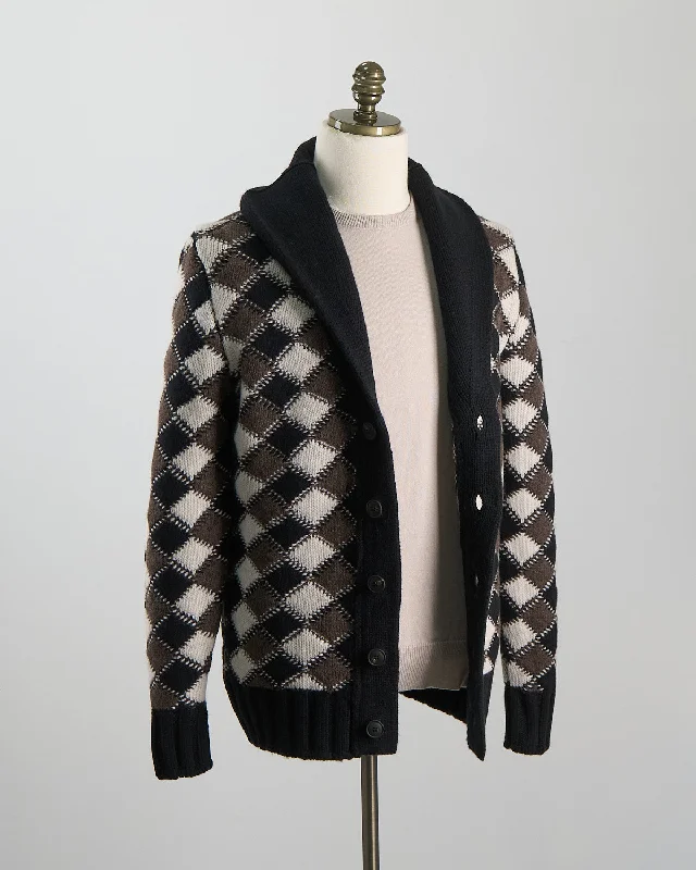 Plush Wool Tile Cardigan