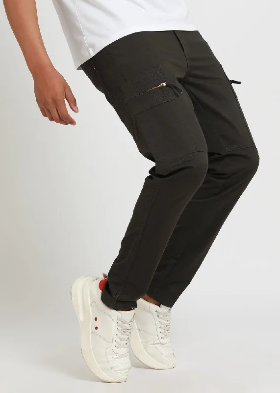 Jade Green Zip Cargo Pants