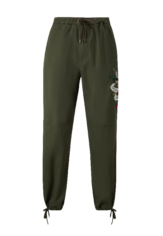 Mens True-Till-Death-Eagle Woven Tech Trouser - Green