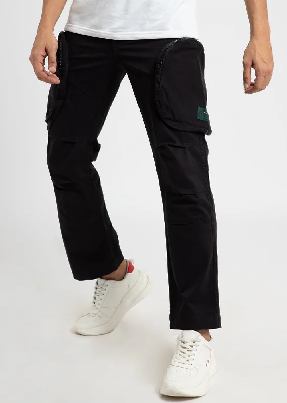 Steezy Black Zipper Cargo Pant