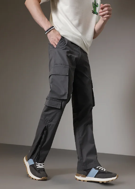 Urban Grey Zipper Cargo Pant