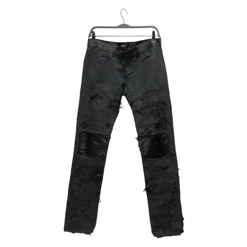 Designer Outerwear UNDERCOVER/Skinny Pants/3/Cotton/BLK/Distressed/