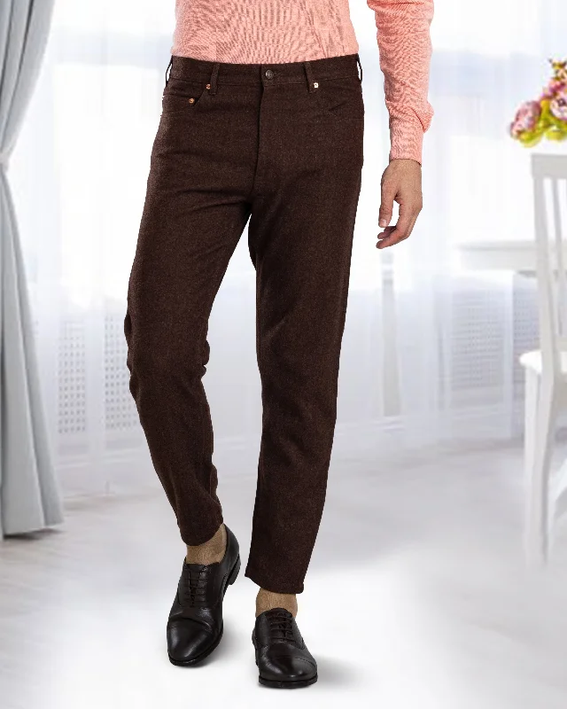 Urban Style Brown Wool Jeans