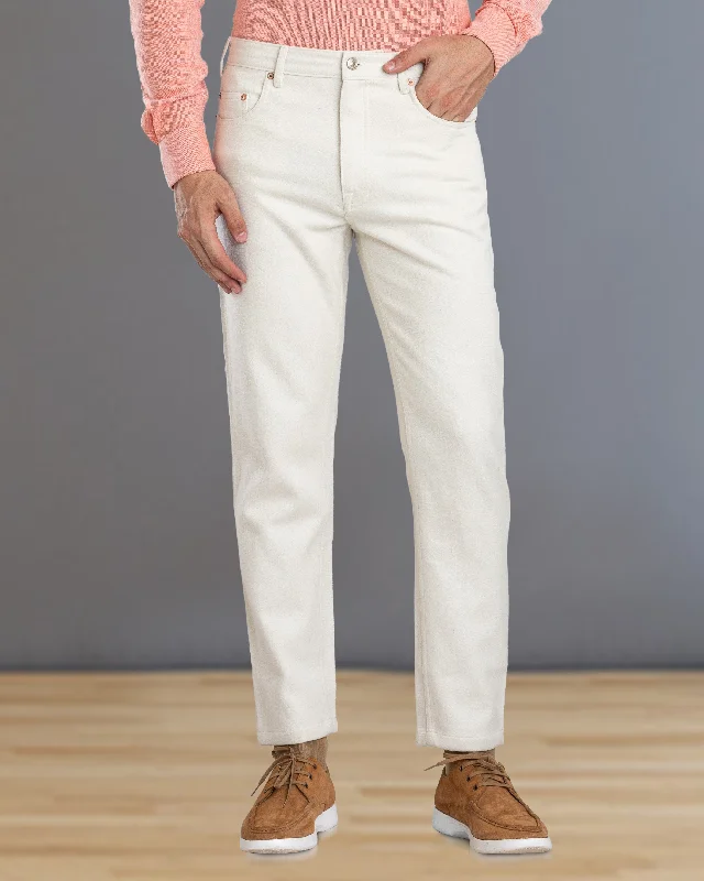 Sporty Blazers Cream Wool Jeans