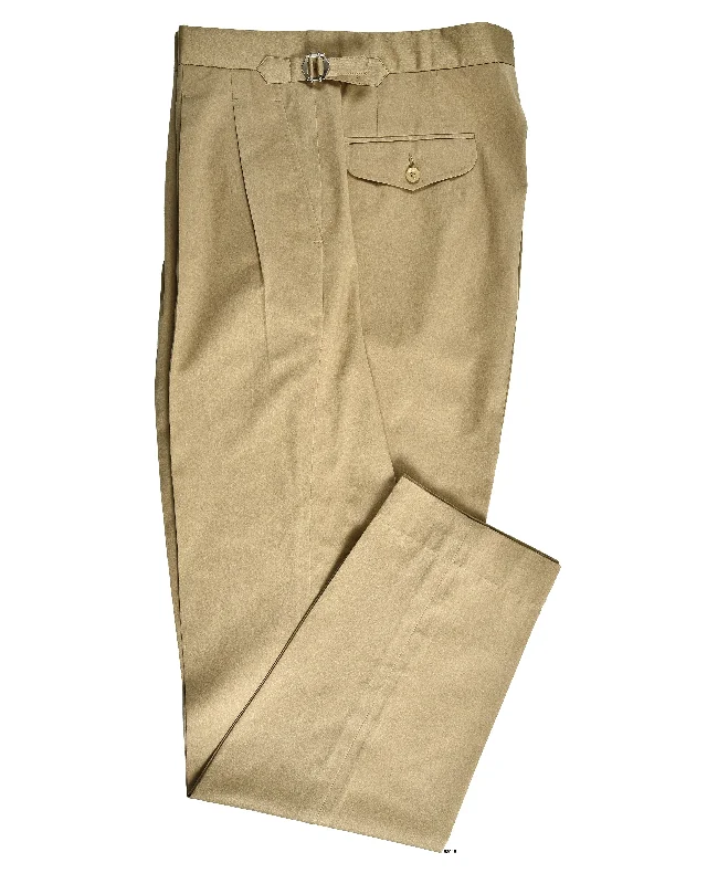 Slim-fit Jeans Pleated Military Khaki Dress Pant