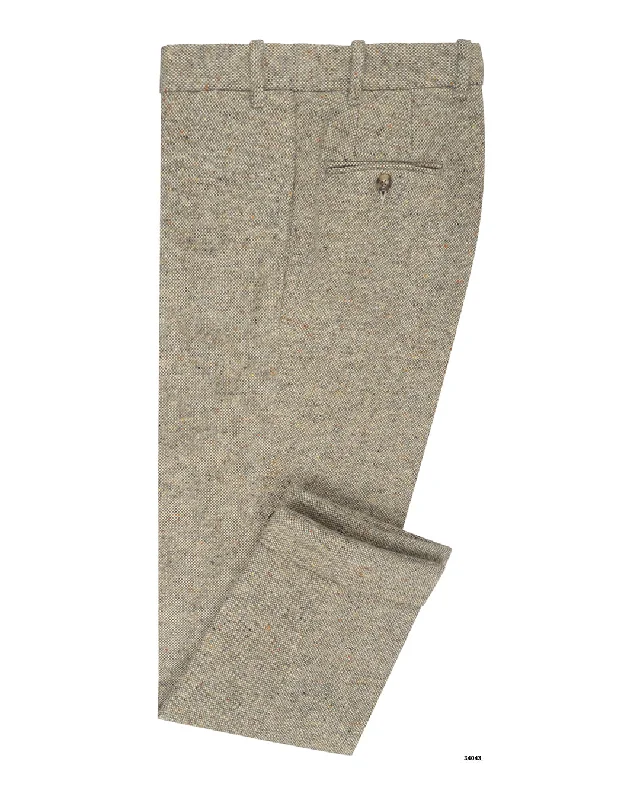 Business Shirts Molloy Plain Donegal Tweed Pants - Cream